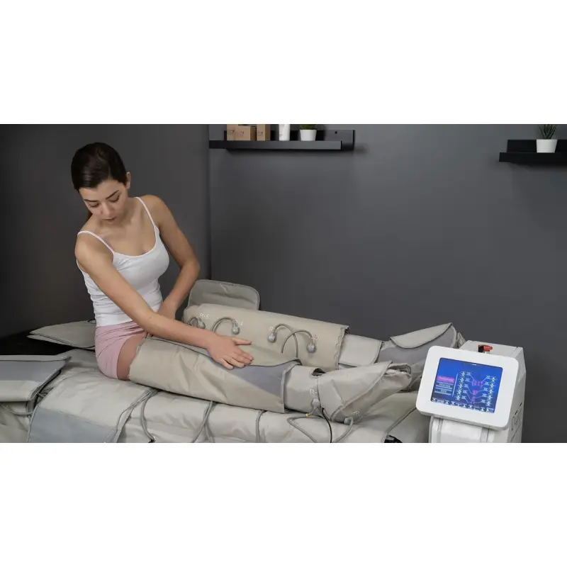 Applicazione dei gambali per pressoterapia